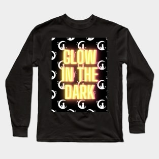 Glow in the dark moon cat Long Sleeve T-Shirt